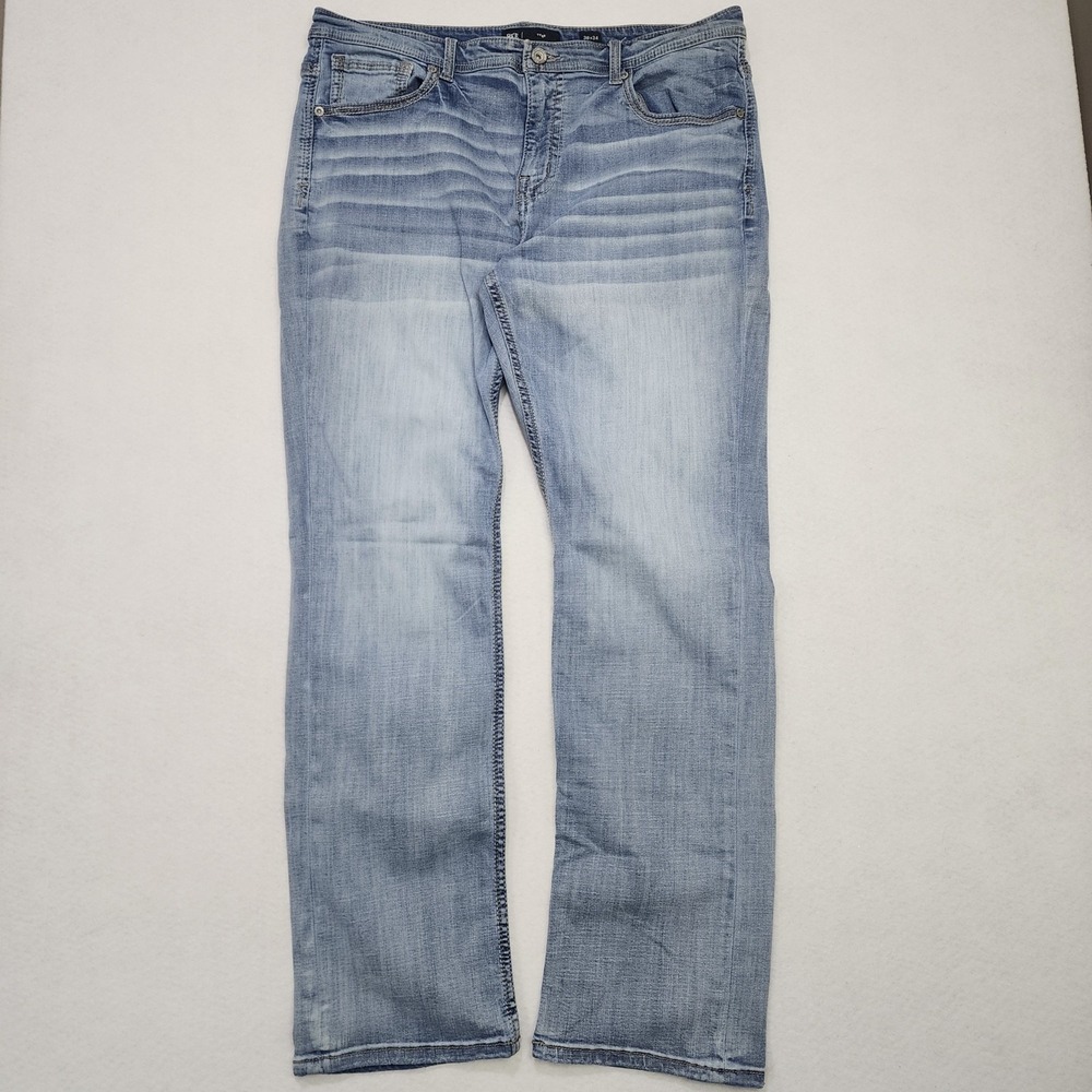 BKE Buckle Tyler Jeans Mens 38 x 34 Blue Denim Medium Wash Stretch Bootcut Leg